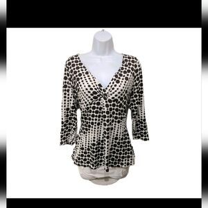 The Limited Dotted Empire Babydoll Top Blouse L 60s 90s Y2K Grunge #47